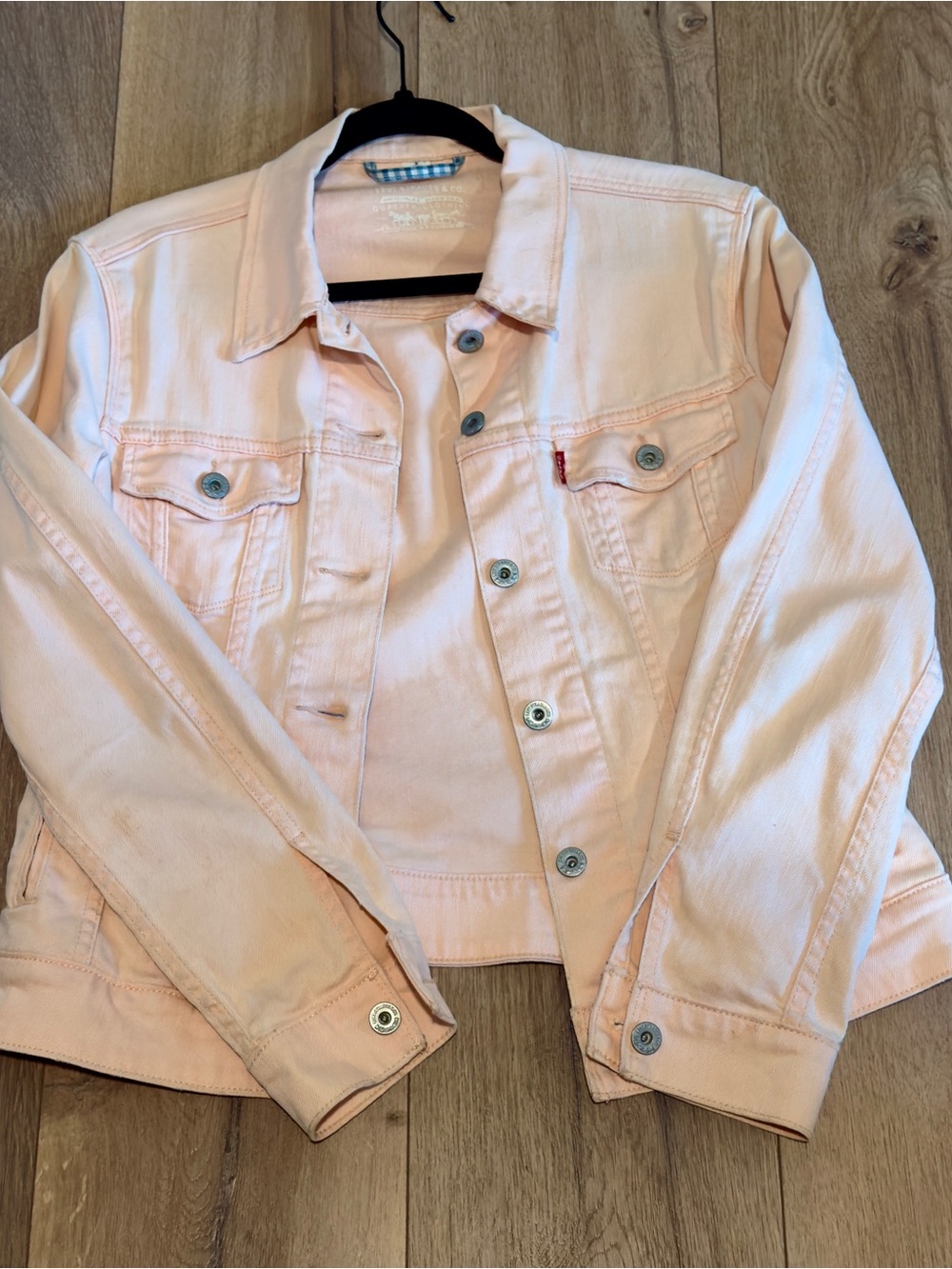 Levi’s Blush Pink Stretch Denim Trucker Jacket M